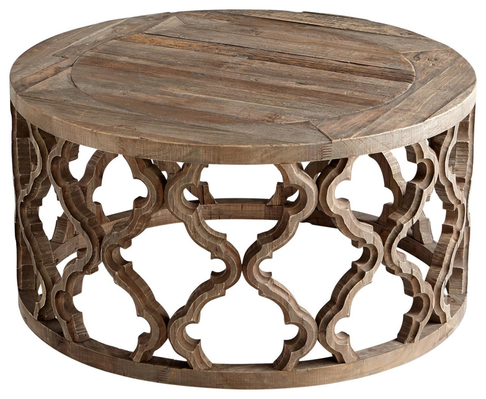 Coffee Table Cocktail CYAN DESIGN SIRAH Black Forest Grove Wood   Traditional   Coffee Tables   by EuroLuxHome  Houzz