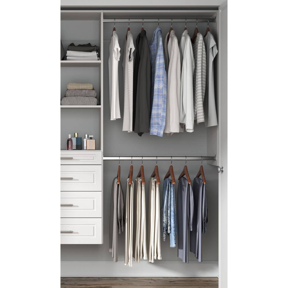 Closet Evolution Modern Raised Ultimate 60 in. W - 96 in. W White Wood Closet System WH64