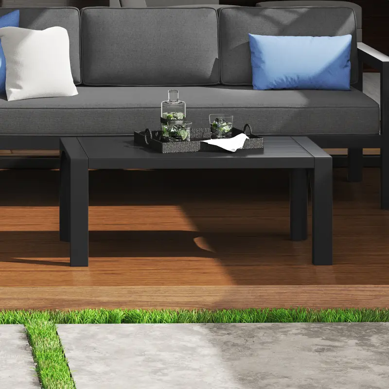 Grayton Gray Outdoor Aluminum Coffee Table