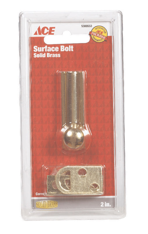 Ace Bright Brass Brass Surface Bolt