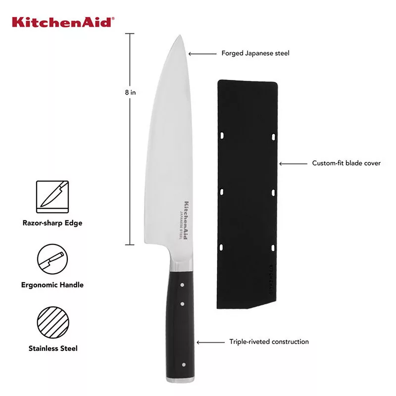 KitchenAid KO8IFSSOHOBA Gourmet 8-in. Forged Chef Knife with Sheath