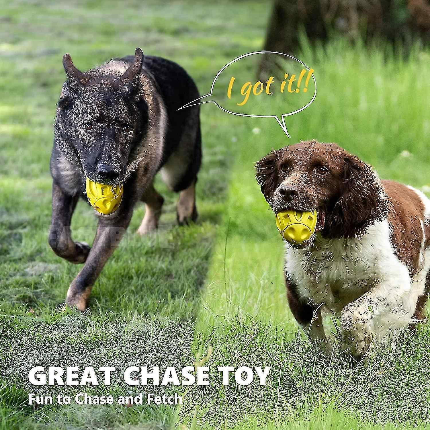 Squeaky Dog Toys For?aggressive?chewers: Rubber Puppy Chew Ball With Squeaker， Almost Indestructible