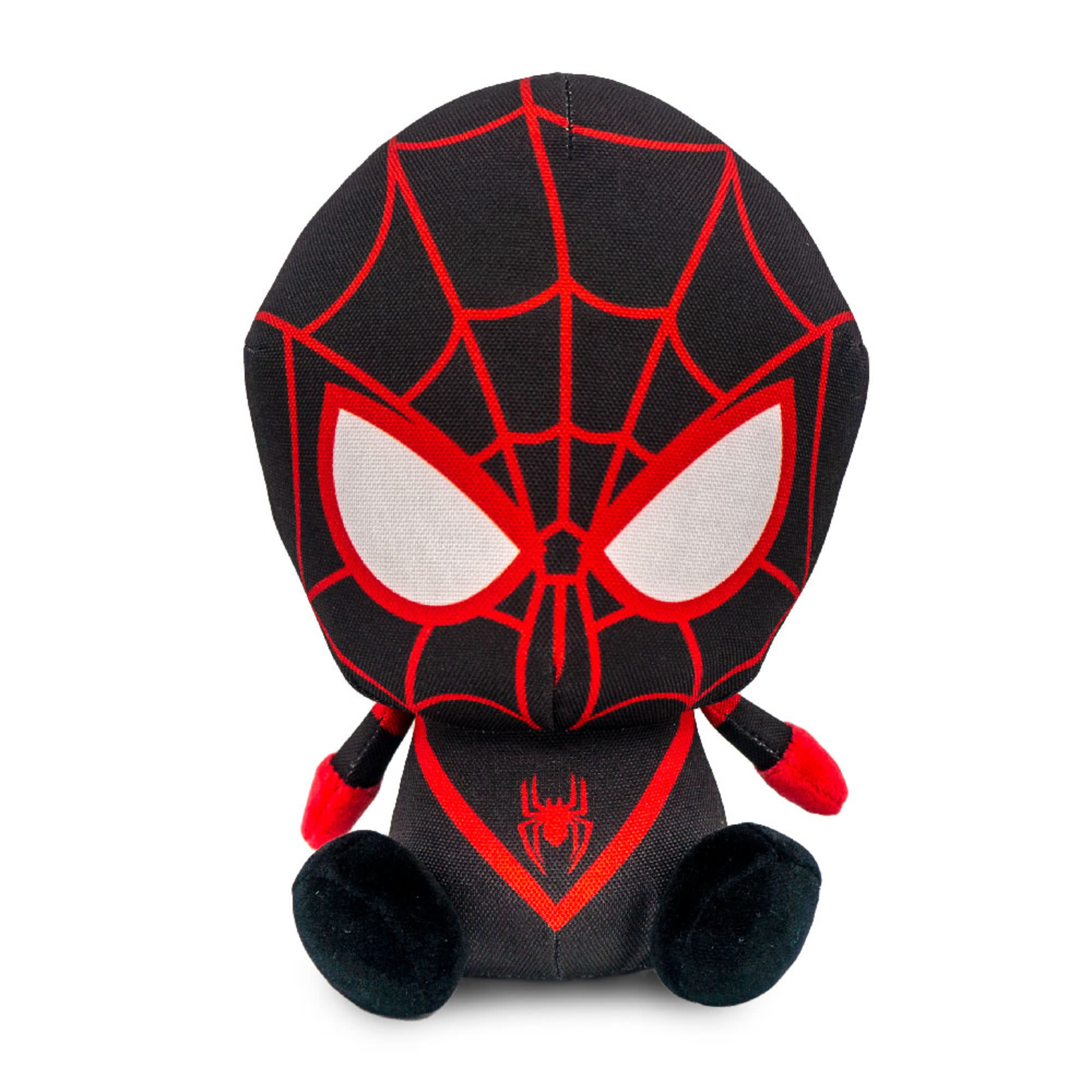 Buckle-Down Marvel Comics Ultimate Spiderman Morales Full Body Sitting Pose Plush Squeaker Dog Toy， Small