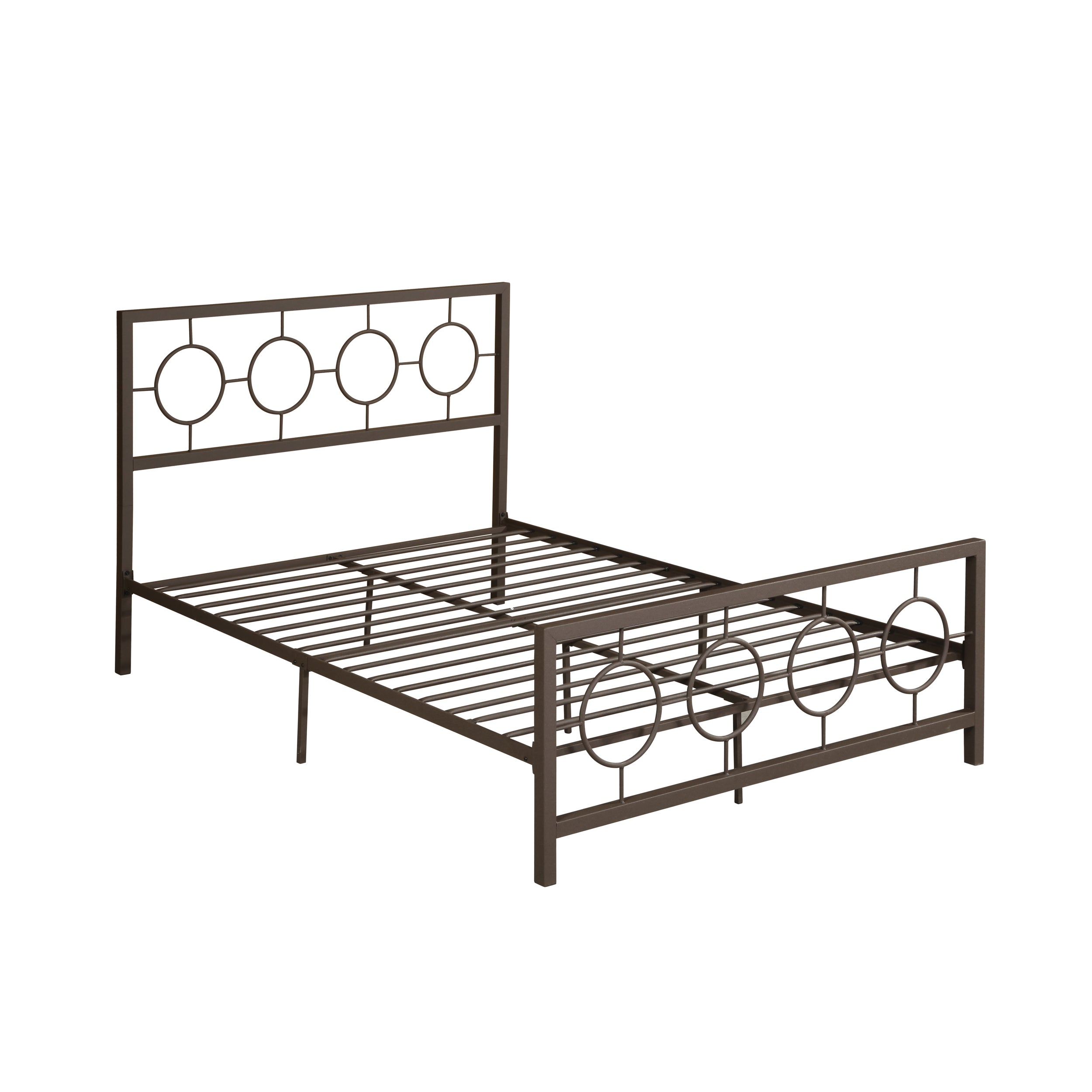 Doris Queen-Size Geometric Platform Bed Frame, Iron, Modern,  Low-Profile