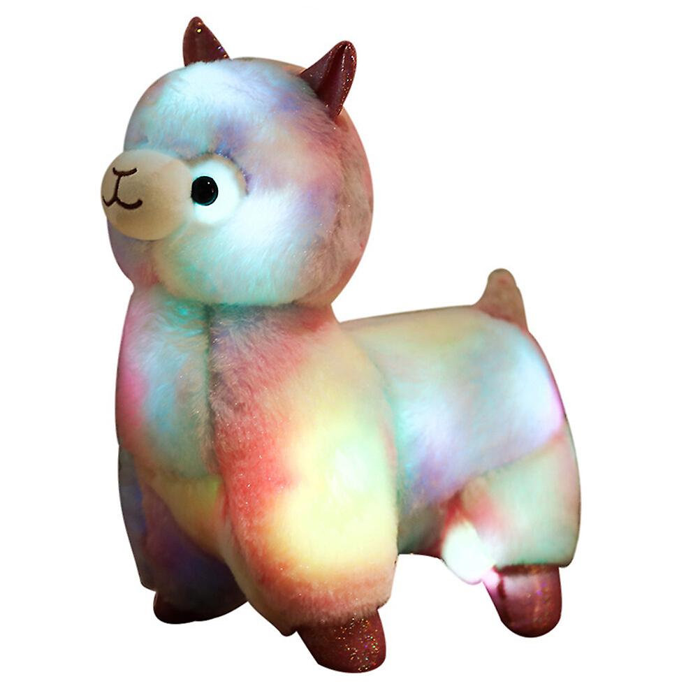 1pc Supple Plush Colorful Alpaca Doll Lovely Luminous Stuffed Toy Doll Gift