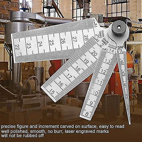 Stainless Steel Welding Taper Feeler Gauge Hole Inspection Measurement Ruler(1pcs，silver)