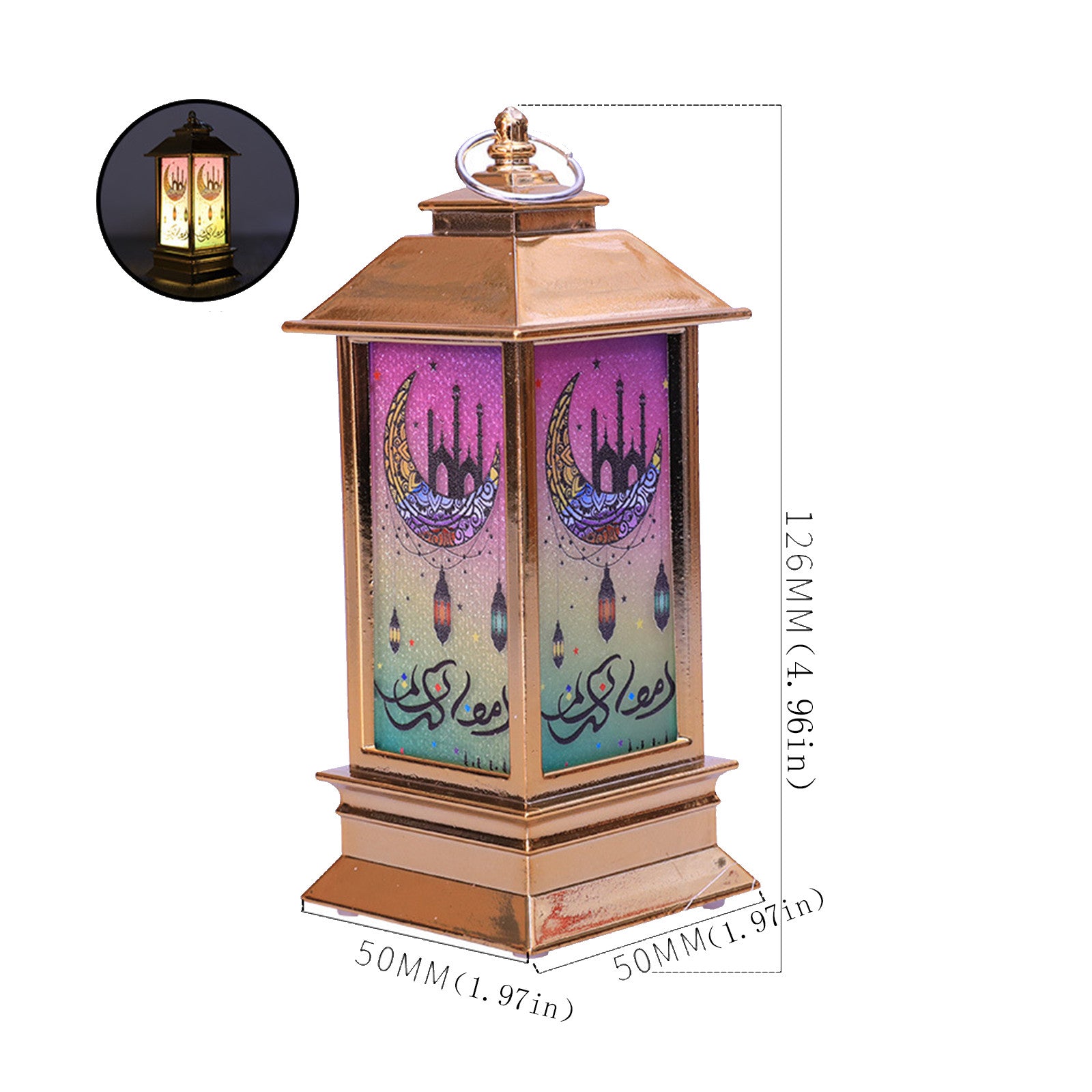 Randolph Ramadan Wind Lantern Festival Gift LED Electronic Candle Night Light Garden Ramadan Wind Lantern