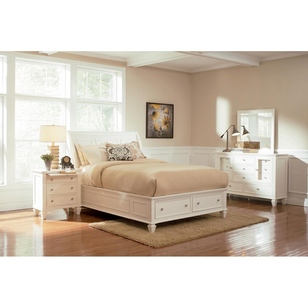 Rocco White 4 piece Storage Queen Bedroom Set