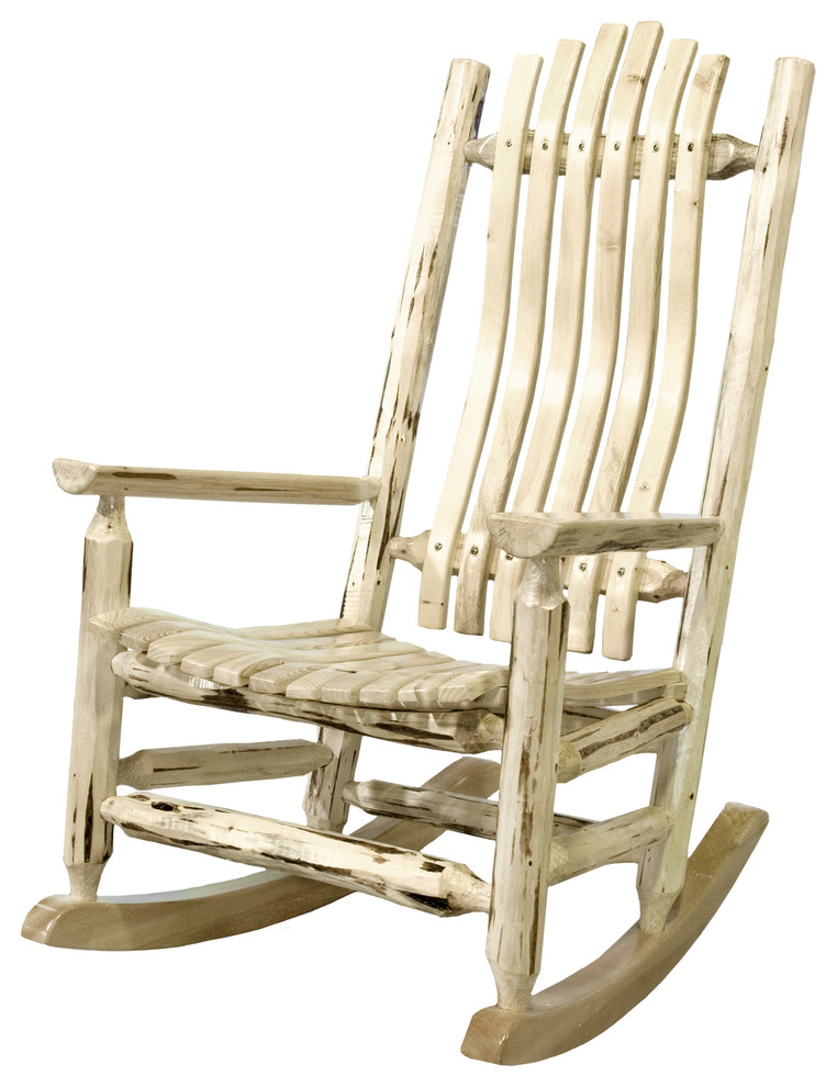 Montana Collection Adult Log Rocker   Rustic   Outdoor Rocking Chairs   by Beyond Stores  Houzz