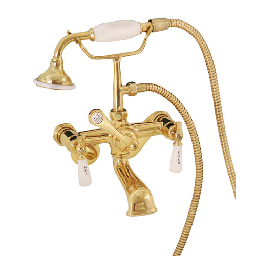 Clawfoot Tub Filler – Elephant Spout, Hand Held Shower, Swivel Mounts