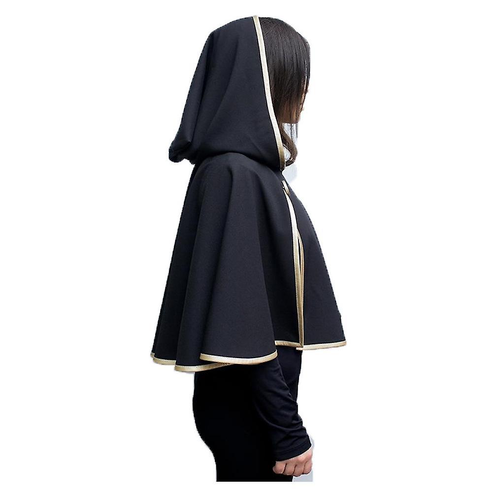 2pcs Halloween Hooded Cape Set Cosplay Black Clover Costume Shawl Short Poncho For Adults