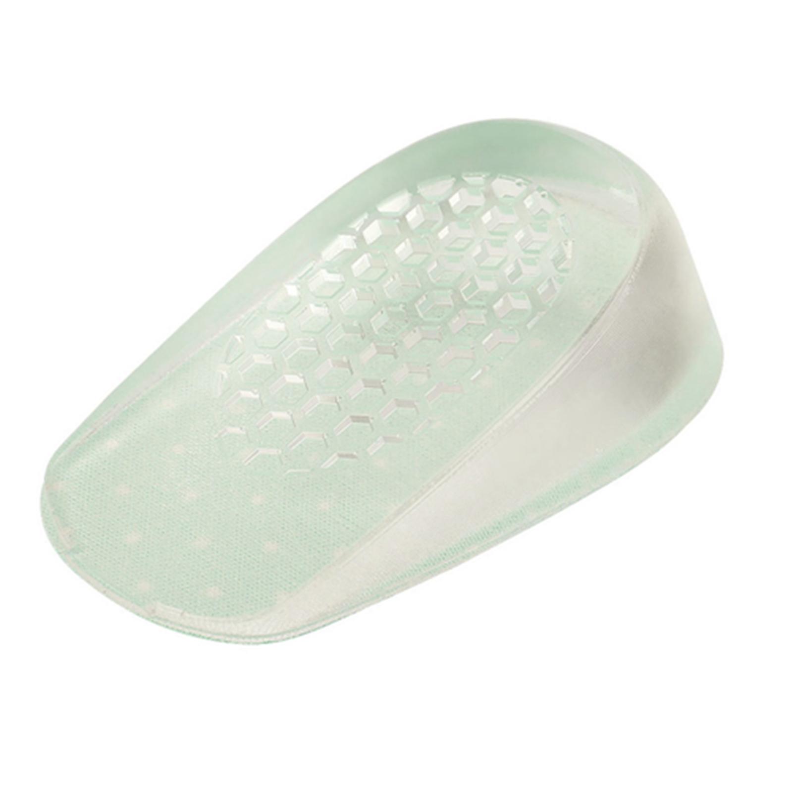 3.5cm Silicone Gel Adhesive Insoles Height Increase Foot Orthotic Arch Support Heel Pads Green