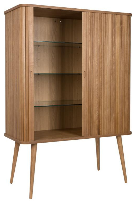 Tambour Sliding Doors Cabinet  Zuiver Barbier   Midcentury   Accent Chests And Cabinets   by Luxury Furnitures  Houzz