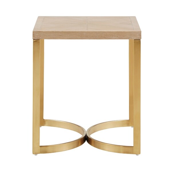 Minato Natural Finish and Gold End Table by iNSPIRE Q Bold