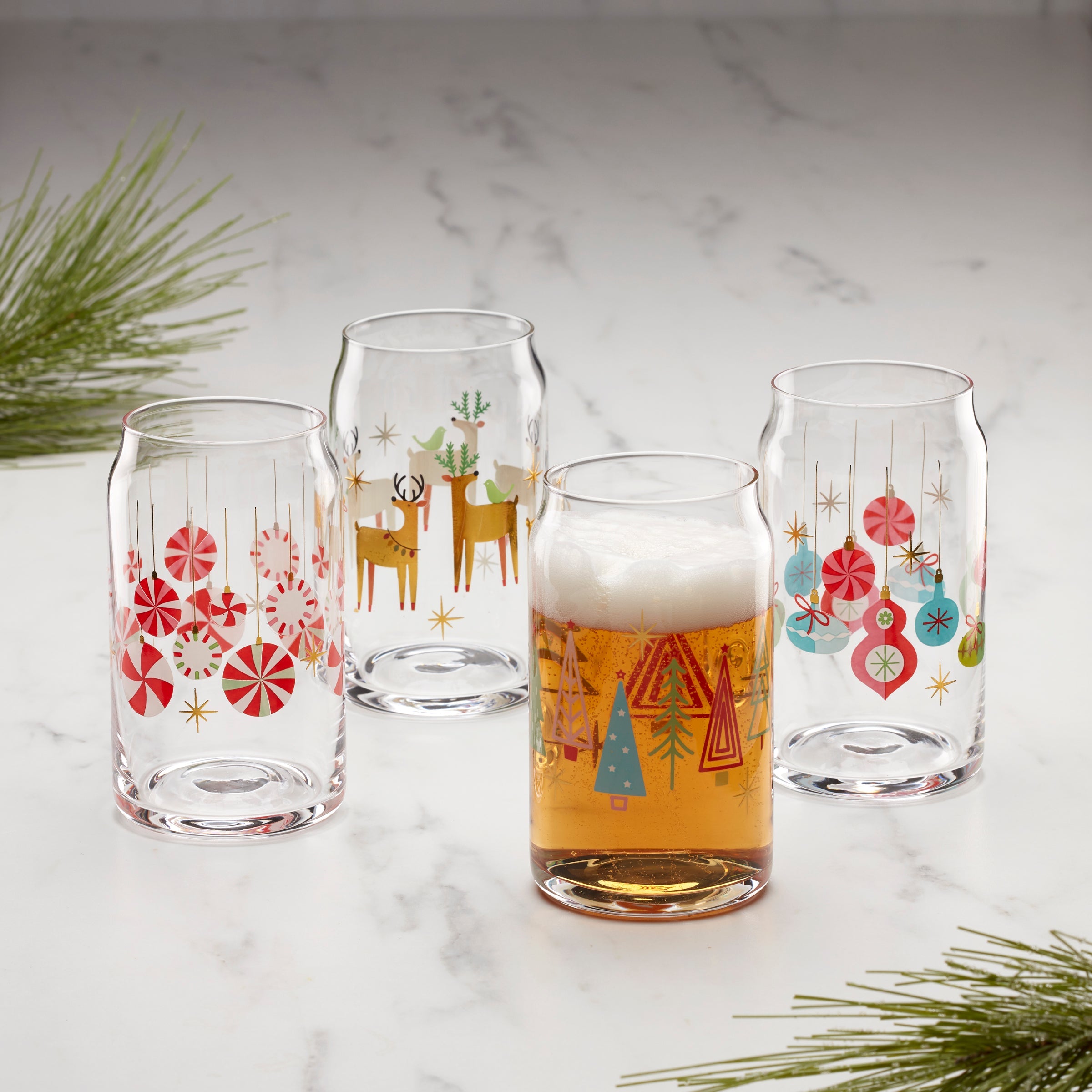 Festive Cocktail Glasses, Set Of 4