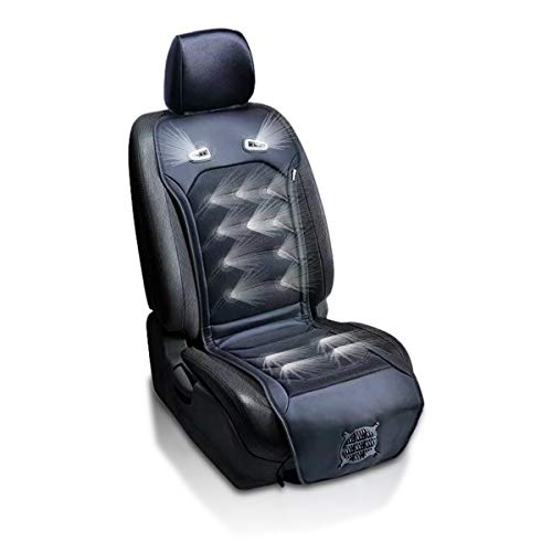 Zone Tech Cooling Car Seat Cushion - Classic Black 12V Automotive Comfortable Cooling Car Seat Cushion Perfect for Summer， Road Trips， and Many More