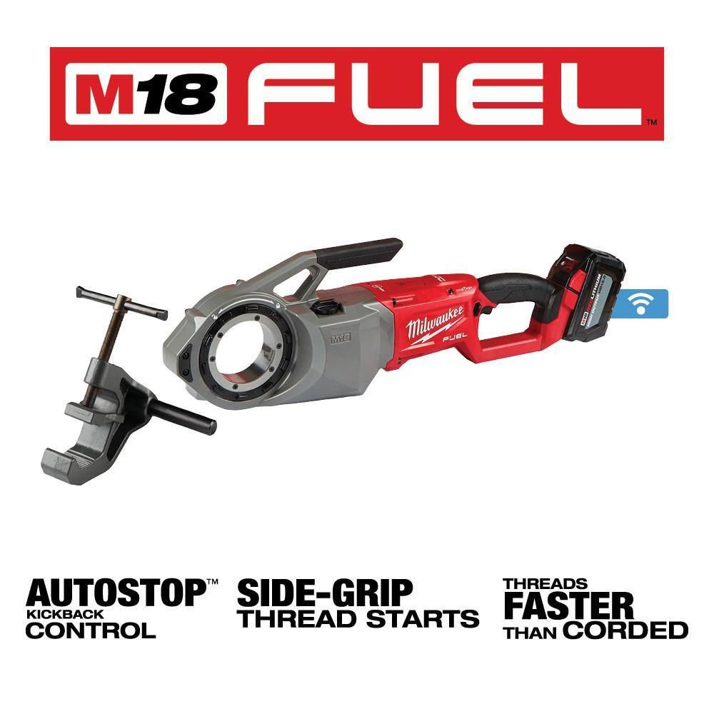 MW M18 FUEL ONE-KEY Cordless Brushless Pipe Threader Kit with M18 Fuel Compact Bandsaw Tool 2874-22HD-2829-20