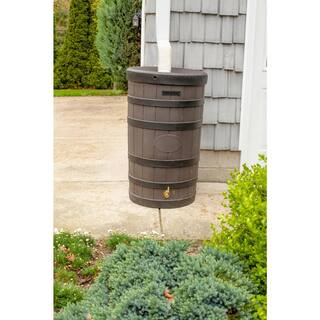 Good Ideas Rain Wizard 50 Gal. American Oak with Darkened Ribs Rain Barrel RW-2PD050-OAK