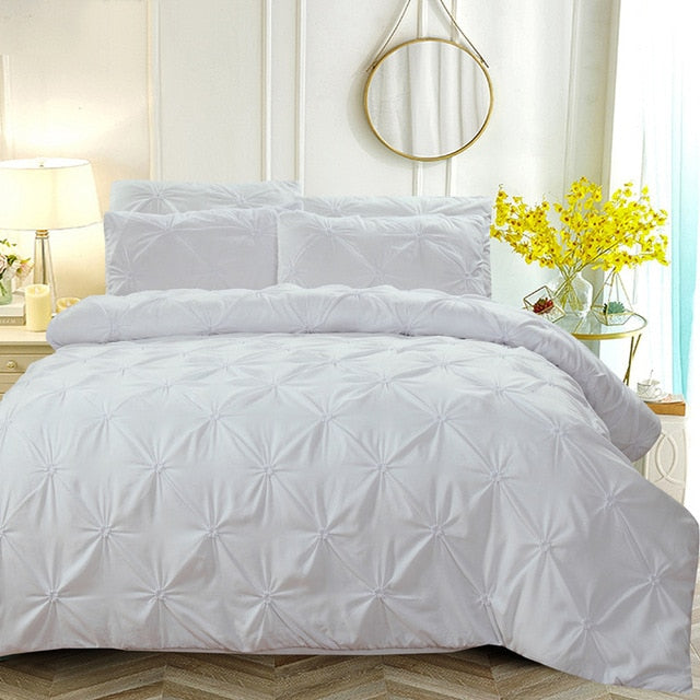 Pinch Pleat Soft Duvet Cover Set