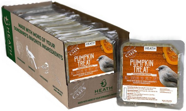 Heath Crafted Suet Cakes Pumpkin Treat Wild Bird Food， 11.75-oz， case of 12