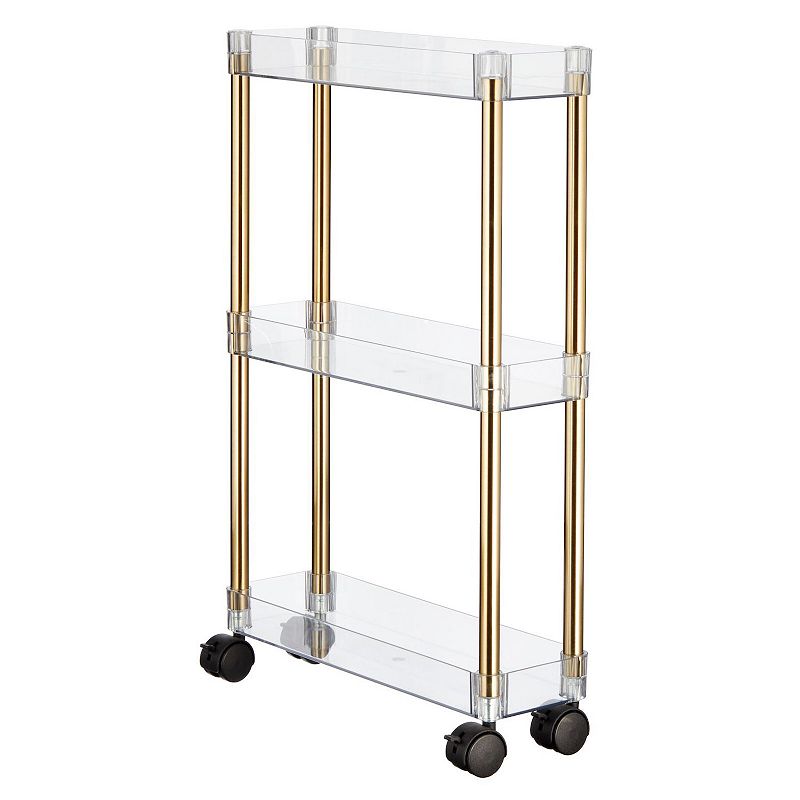 mDesign Slim 3-Tier Portable Household Rolling Cart with Wheels