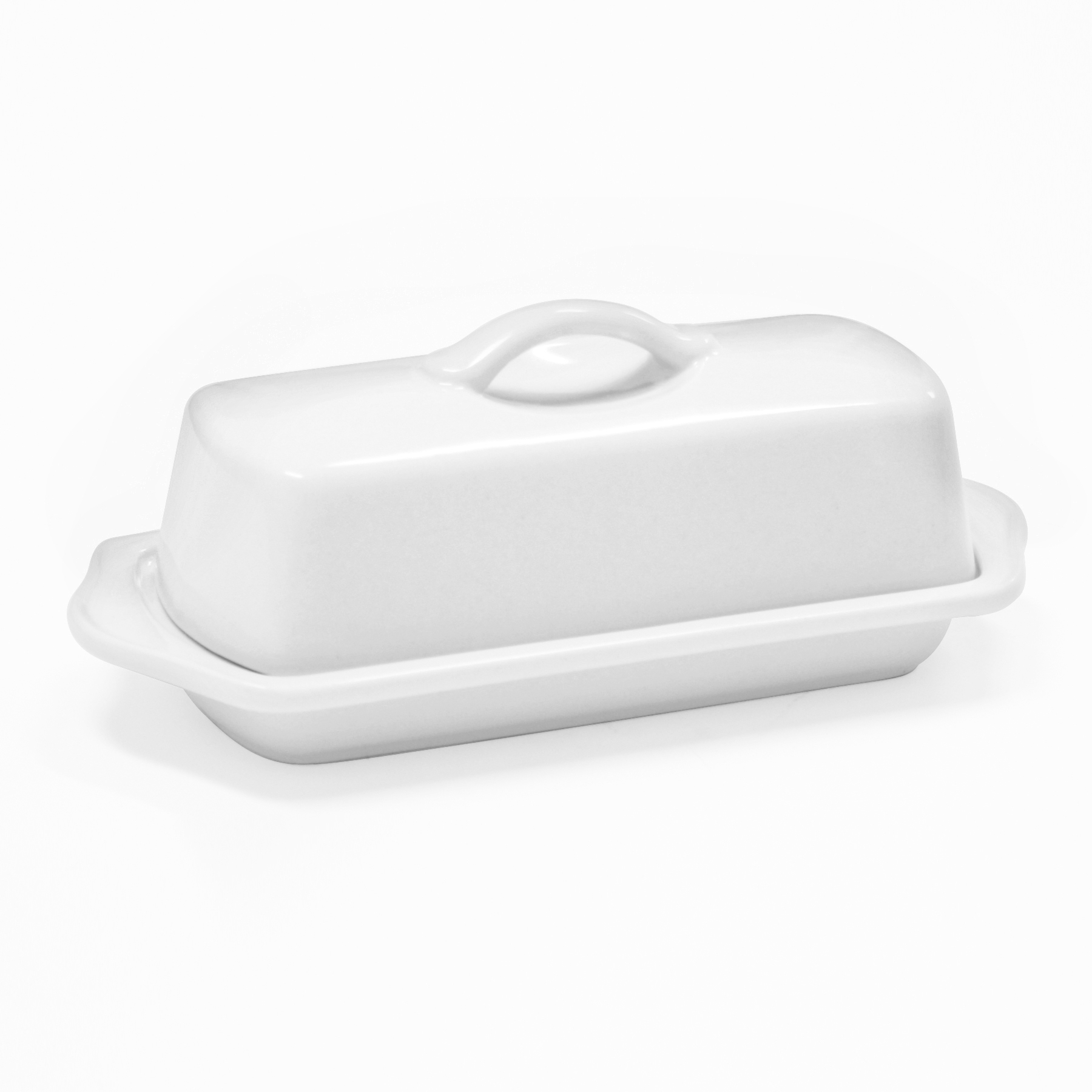 Chantal Glossy White Stoneware 8.5 Inch Butter Dish