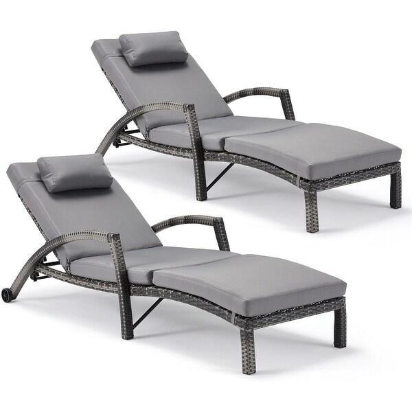 EROMMY Outdoor Patio Lounge Chair，Adjustable Recliner Outdoor Lounge Chairs，Multiple Colors Available