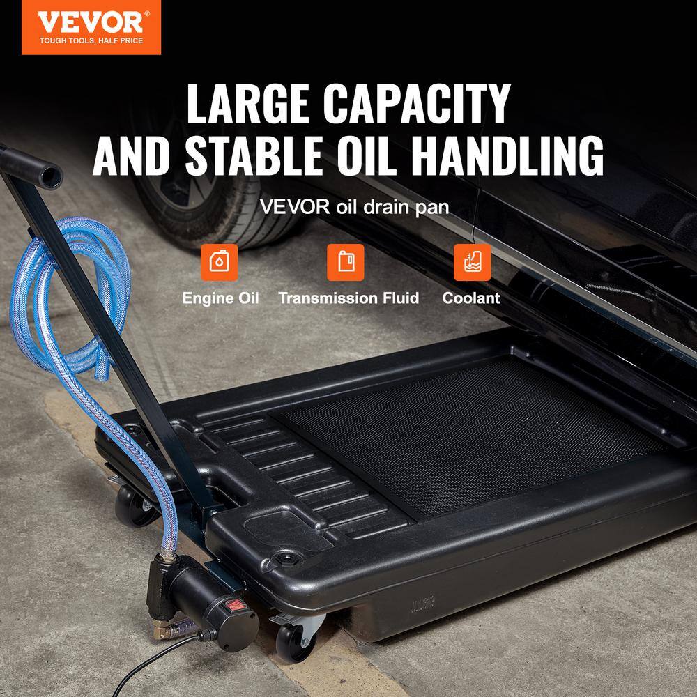 VEVOR 17 Gal. Oil Drain Pan with 180 Watt Electric Pump Low Profile Oil Drain Pan with 8.2 ft. Hose and Folding Handle for RVs DDQCPYPH17GALF6XAV9