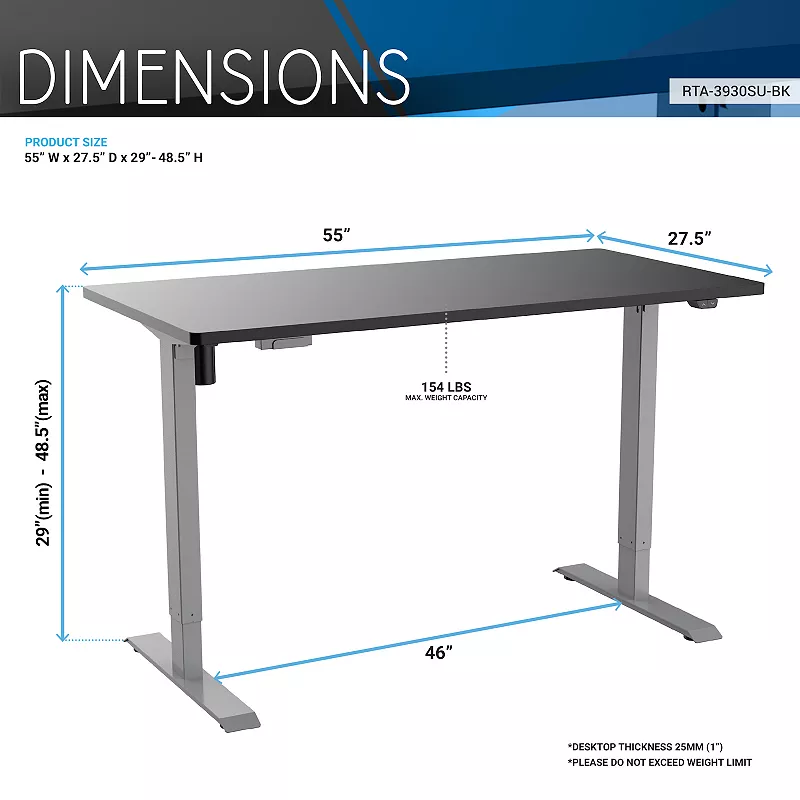 Techni Mobili Adjustable Sit to Stand Desk