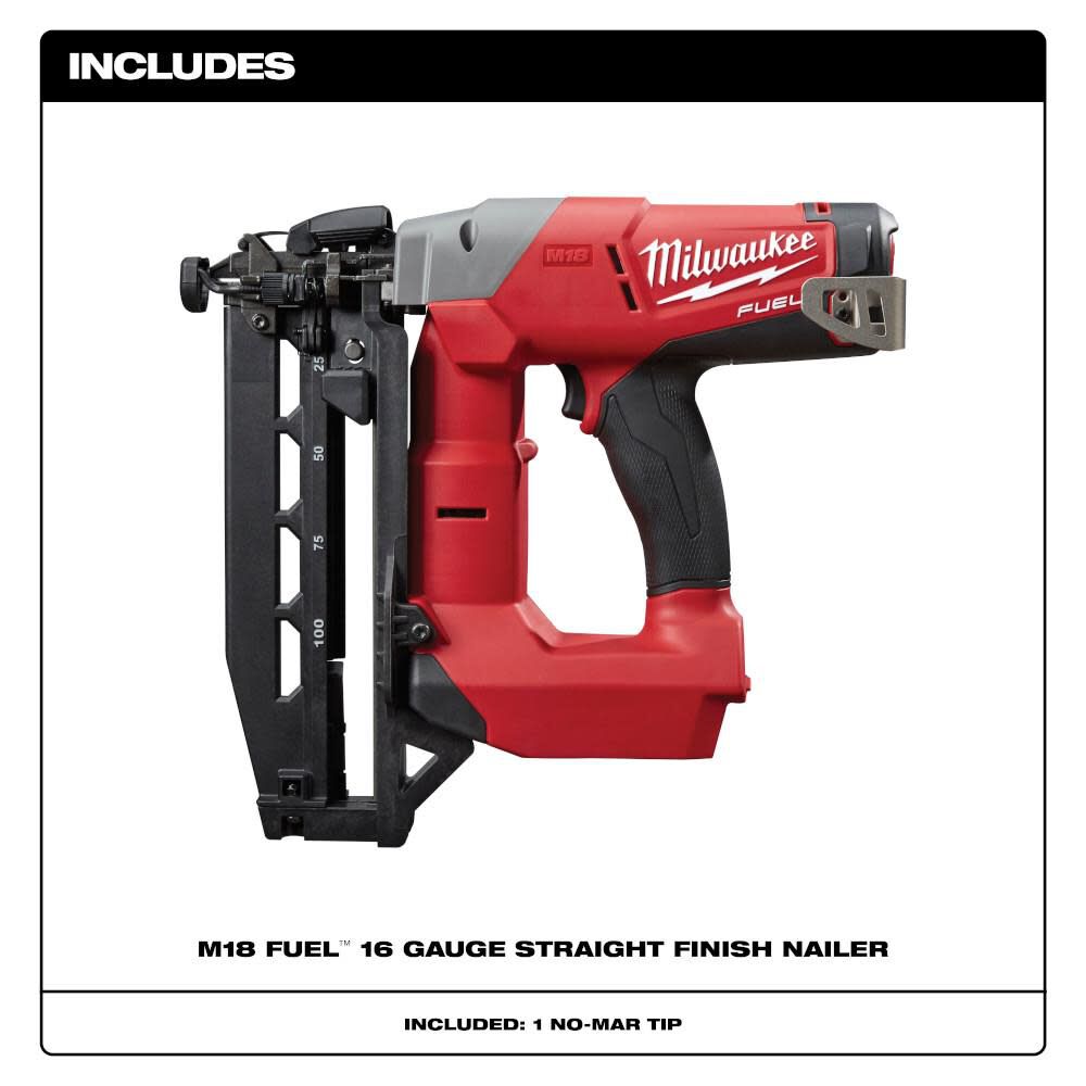 Milwaukee M18 FUEL 16 Gauge Straight Finish Nailer Reconditioned 2741-80 from Milwaukee