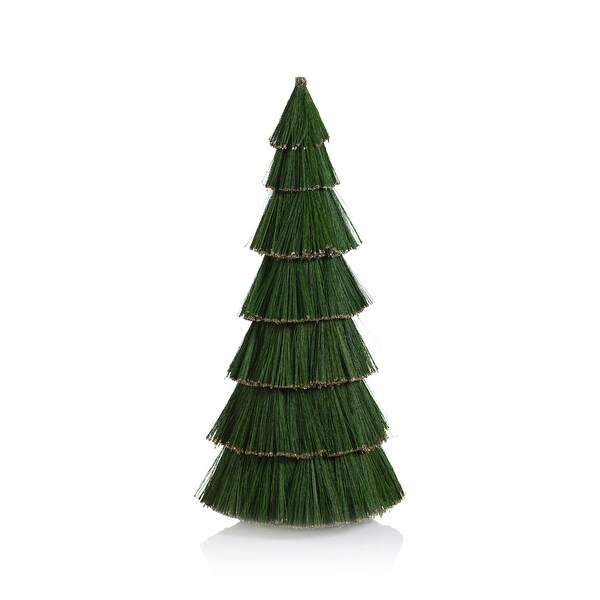 Green Tiger Grass Decorative Tree w/ Gold Glitter Trim，22