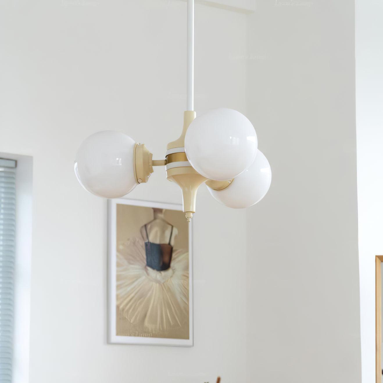 Cream Glass Ball Chandelier