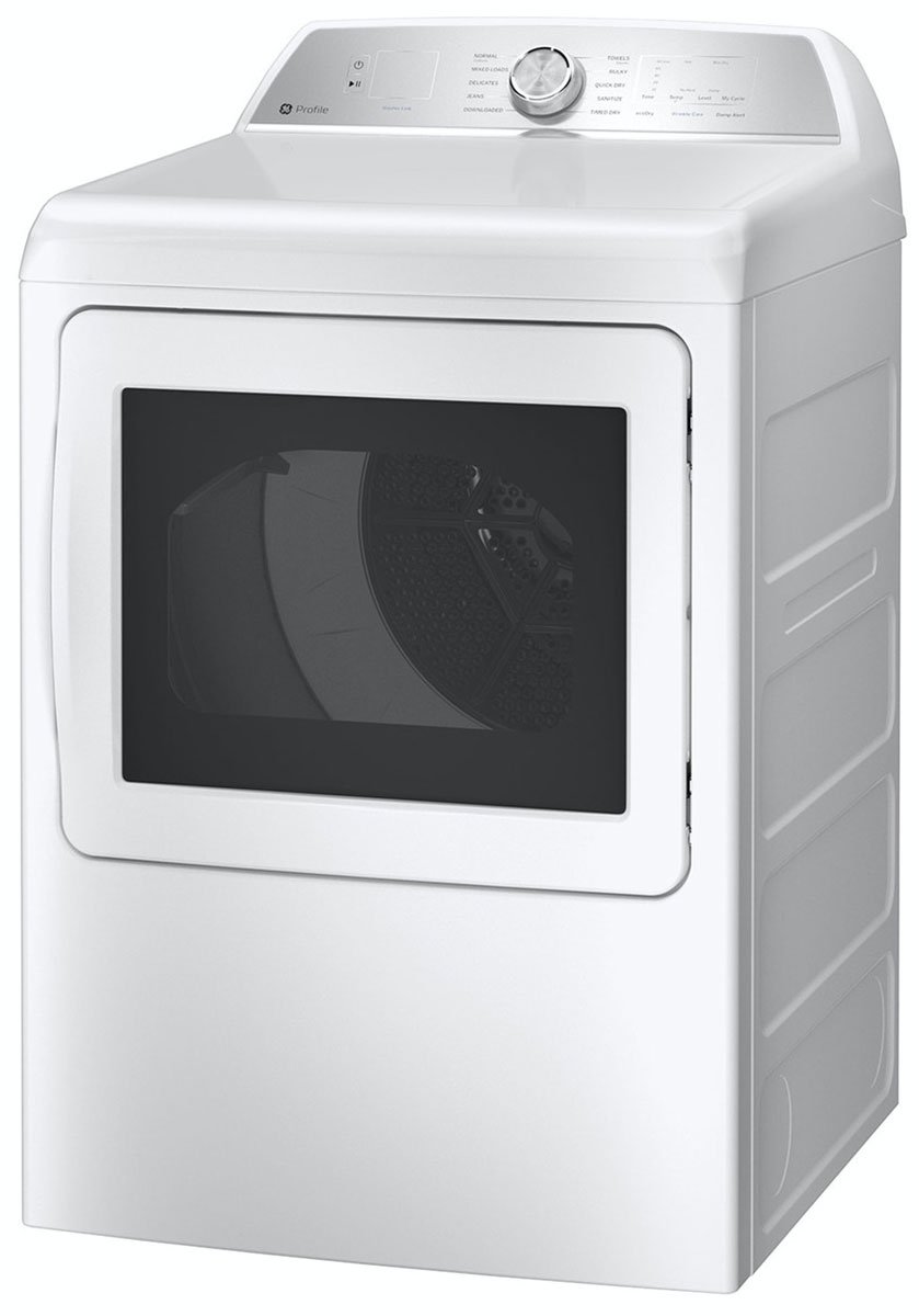 GE Profile 7.4 Cu. Ft. White Electric Dryer With Sanitize Cycle And Sensor Dry