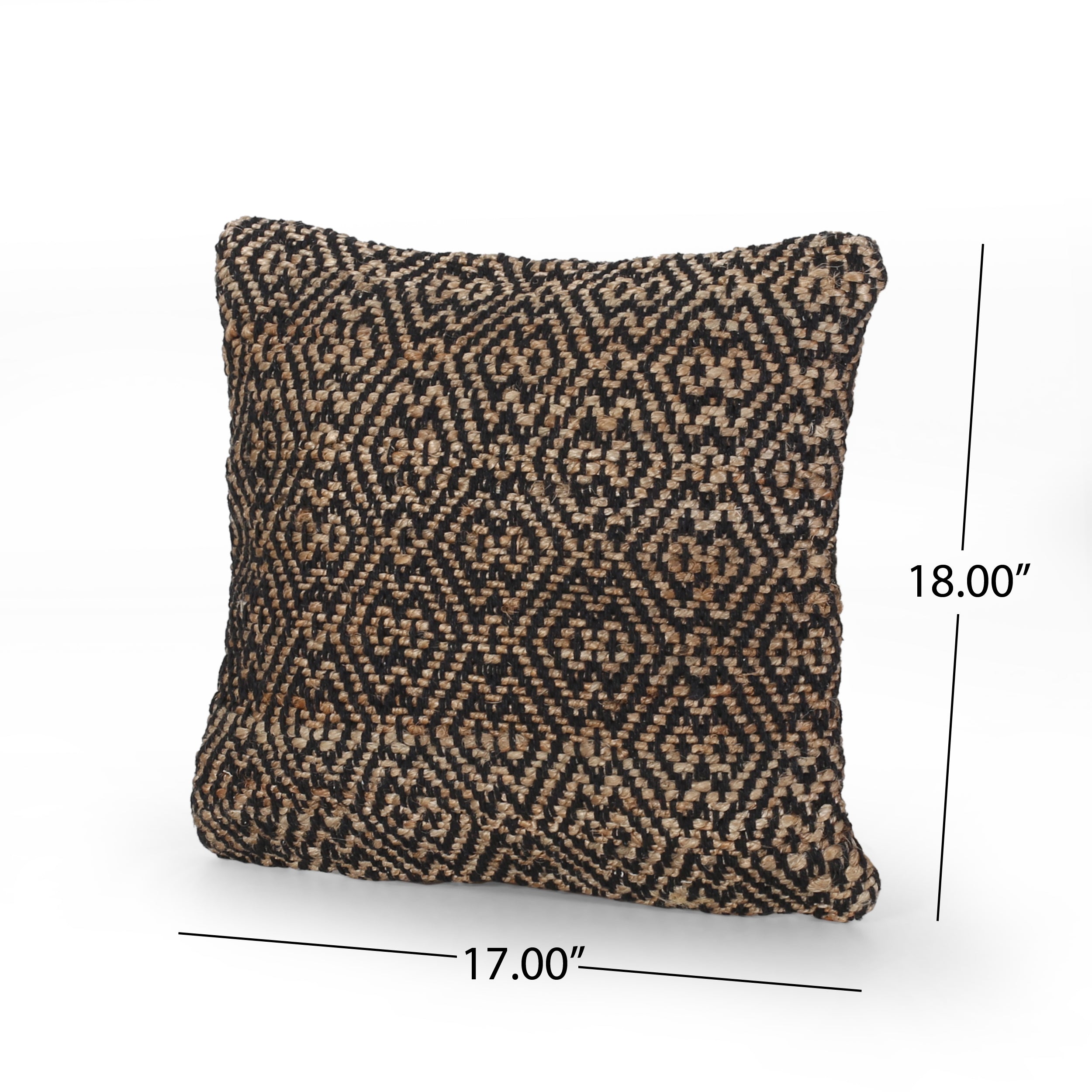 Tzipporah Boho Jute and Cotton Throw Pillow