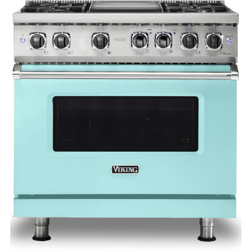 Viking 36-inch Freestanding Dual-Fuel Range with Vari-Speed Dual Flow Convection CVDR536-4GBW