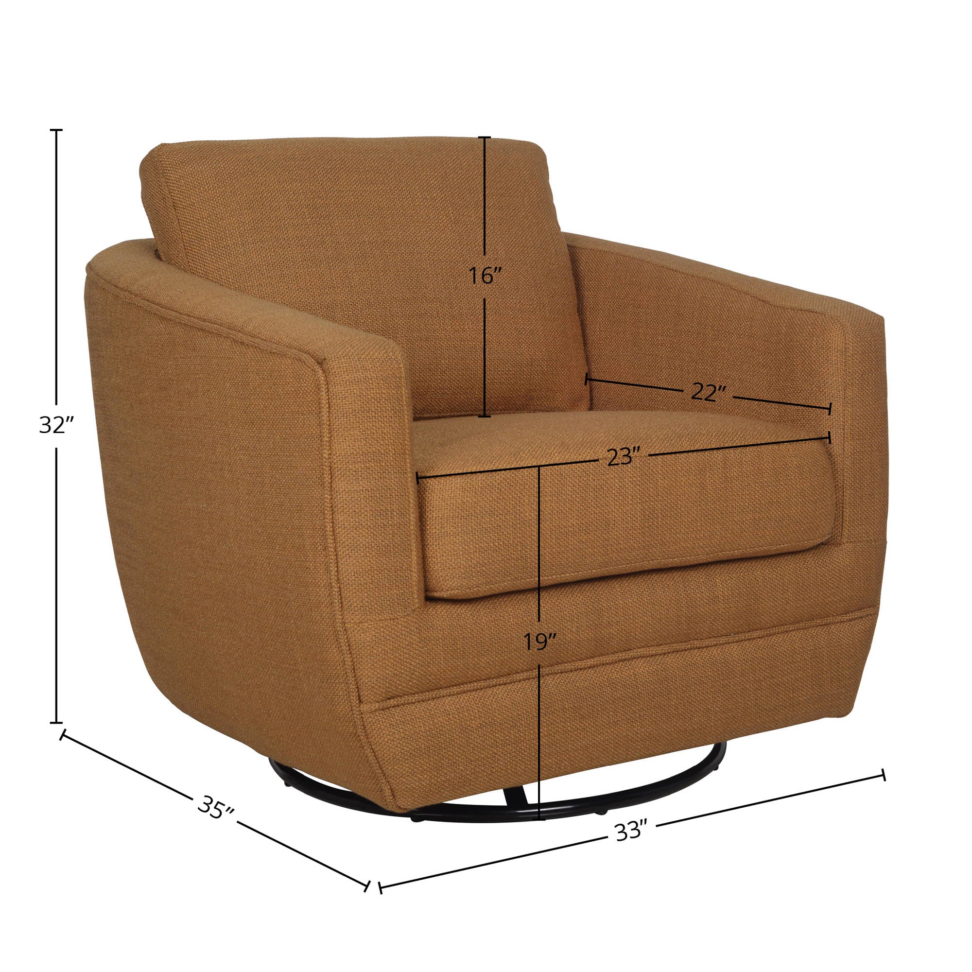 Baltimo Swivel Glider - Gold