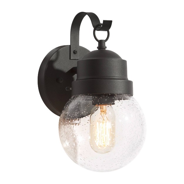 Metal glass Globe Outdoor Wall Lamp Black Lnc