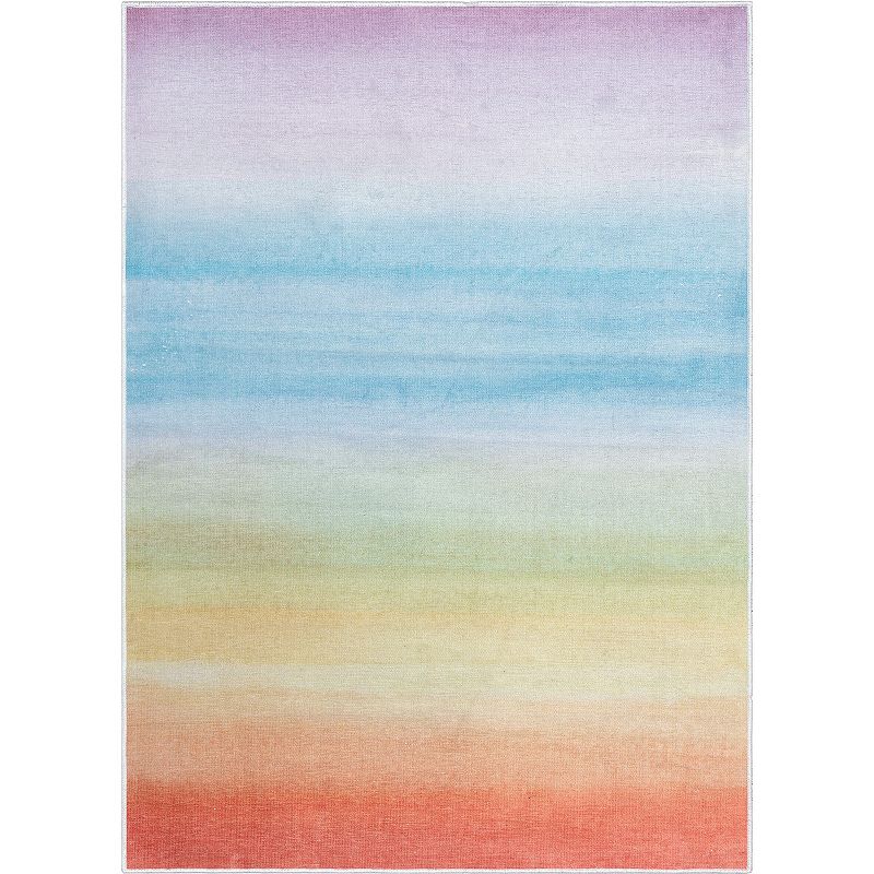 Well Woven Sunrise Modern Rainbow Flat-Weave Area Rug