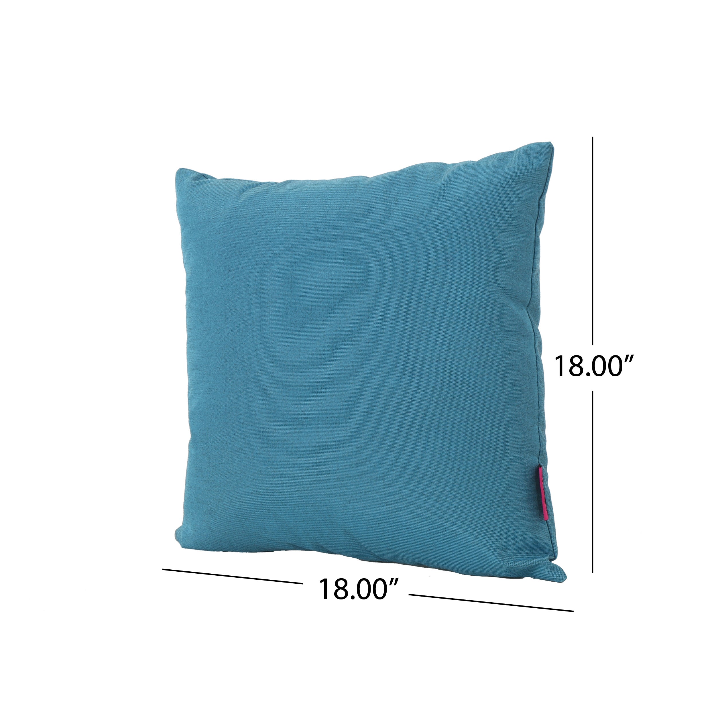 Misty Indoor Teal Water Resistant Small Square Throw Pillow