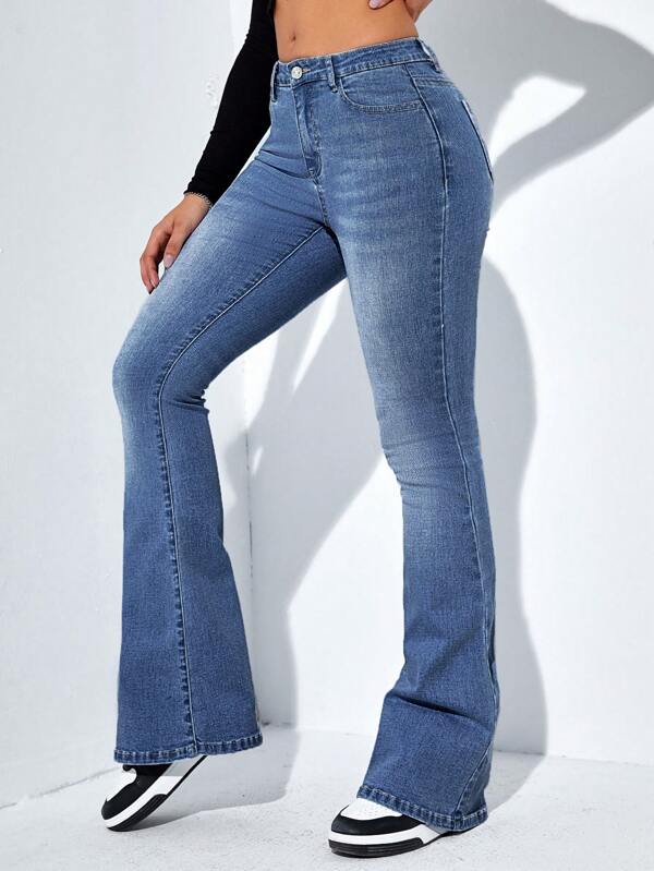 Frenchy Moustache Effect Flare Leg Jeans