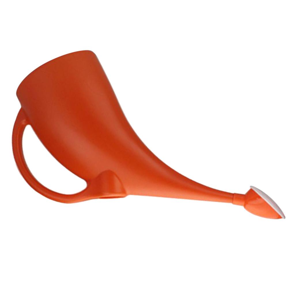 Large Capacity Long Mouth Garden Watering Can Water Sprinkler - 3L Orange with Rose