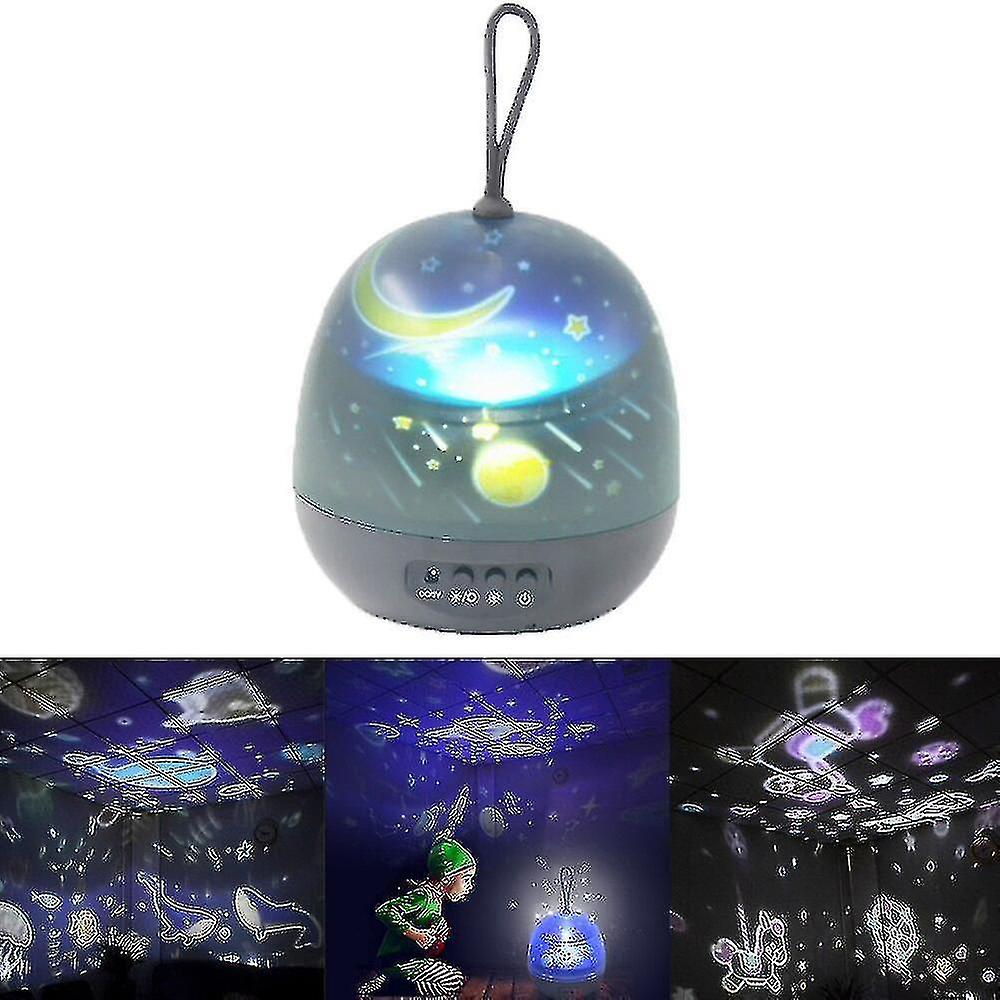 Starlight Usb Night Light Led Unicorn Atmosphere Rotating Can Change Four Models Black