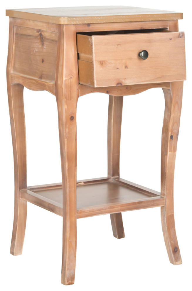 Billie End Table With Storage Drawer Honey Natural   Rustic   Side Tables And End Tables   by AED Luxury Home Decor  Houzz