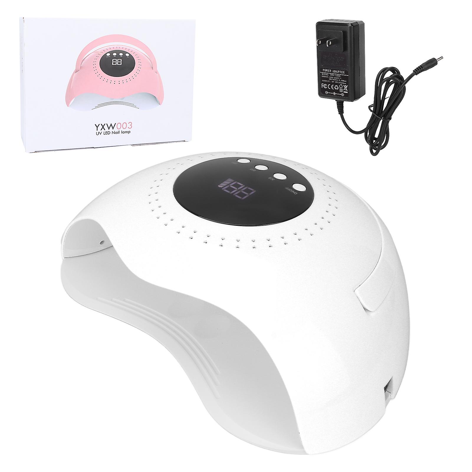 Uv Led Nail Lamp 120w Portable Lcd Display Gel Polish Curing Lamp Nail Dryer (100240v)white Us Plug