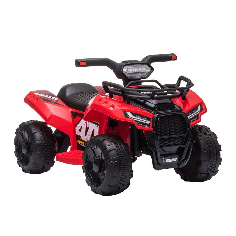 Aosom Kids Ride on ATV Four Wheeler Car with Real Working Headlights 6V Battery Powered Motorcycle for 18 36 Months Black