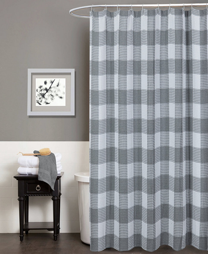 Dainty Home Imperial Checkered Shower Curtain 70 W x 72 L