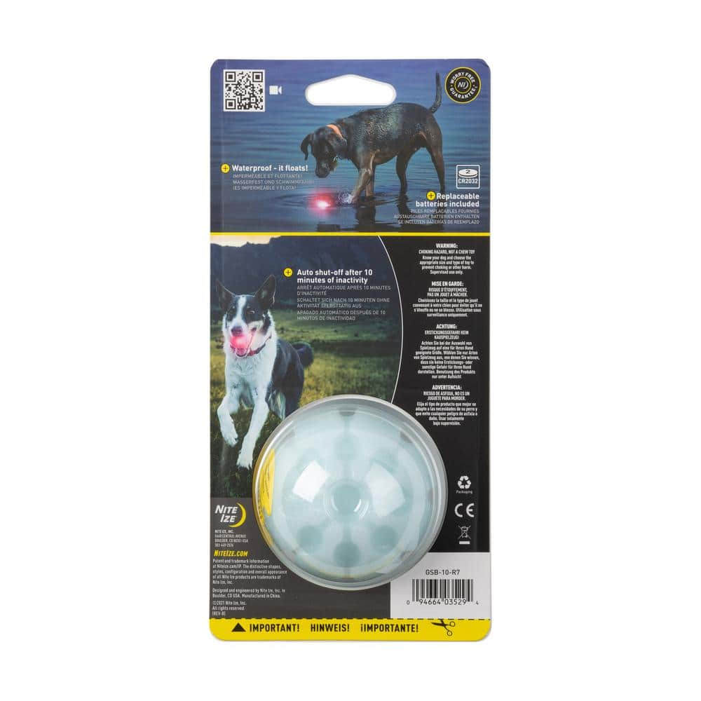 Nite Ize GlowStreak LED Red Ball Dog Toy GSB-10-R7