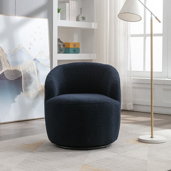 Teddy Fabric Swivel Accent Armchair Barrel Chair