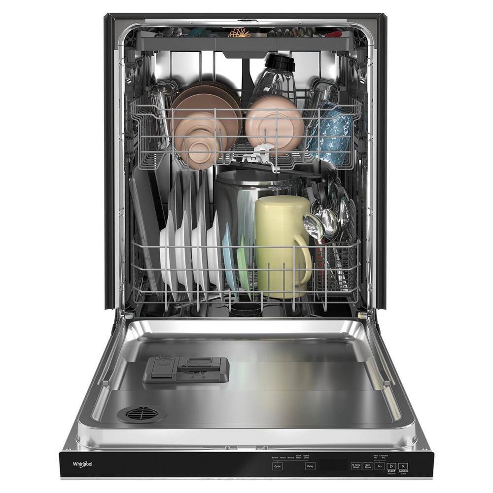 Whirlpool 24 in. Fingerprint Resistant Stainless Steel Top Control Built-In Tall Tub Dishwasher with Third Level Rack 47 dBA WDTA50SAKZ