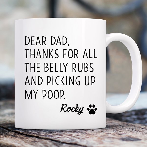 904 Custom Personalized Thanks Dog Dad Double Sided Mug， 11-oz